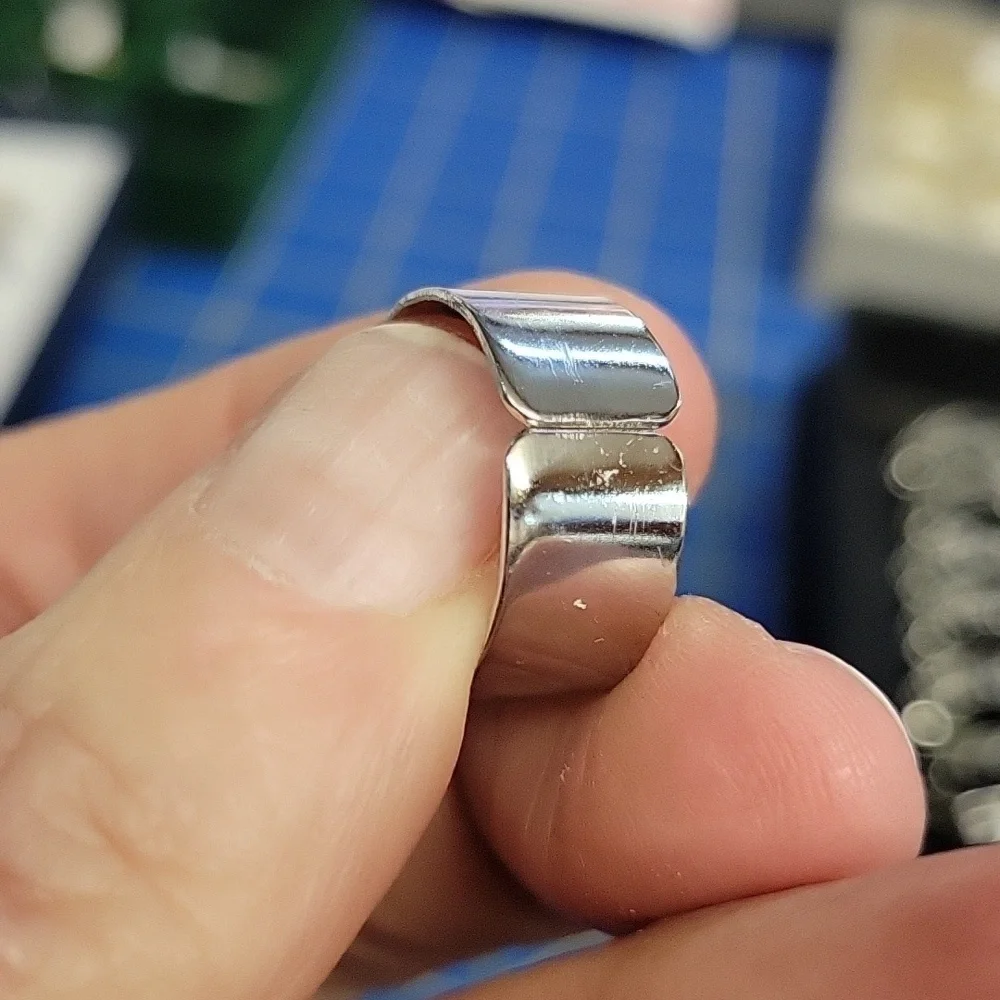 Silver Tone Ring Wide Band Size 8